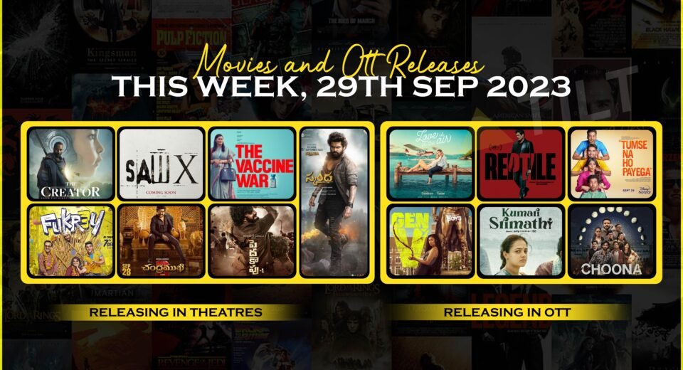 Movies & Ott releases this week Sep 29th 2023